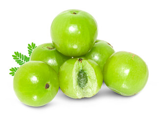 Indian gooseberry isolated on white background