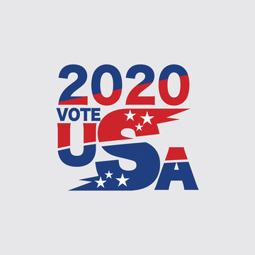 2020 United Stated Of America Presidential Election Vote Design Typography Vector Illustration