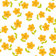Seamless pattern with cute floral, flowers background. Vector illustration.