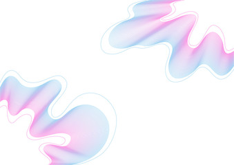 Abstract blue and pink wave lines on white background. Colorful wavy smooth stripe pattern. Vector Illustration.