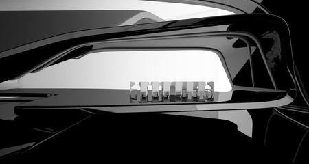 Obraz premium Abstract architectural black and white interior of a modern villa. 3D illustration and rendering.