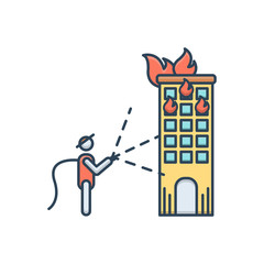 Color illustration icon for Fire department