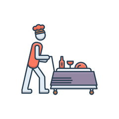 Color illustration icon for Food service