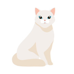 cute cat white isolated icon vector illustration design