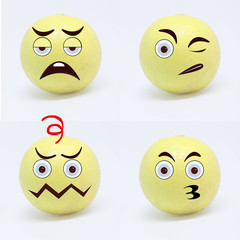 Emojis set with emotions in sad  mood.