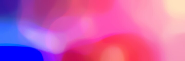 Fototapeta premium blurred bokeh iridescent horizontal background texture with hot pink, royal blue and light pink colors space for text or image
