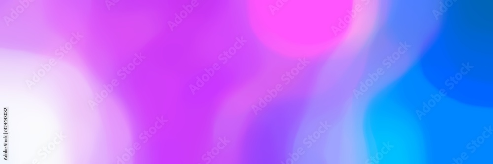 Poster blurred horizontal background graphic with dodger blue, medium orchid and lavender colors and space 