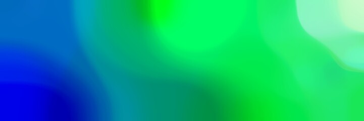 soft unfocused horizontal background graphic with spring green, medium blue and steel blue colors space for text or image