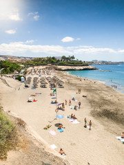 Beautiful image of ocean beach with white sand on the Tenerife, Canary oslands, Spain