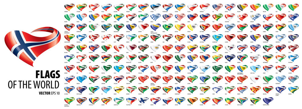 National flags of the countries. Vector illustration on white background