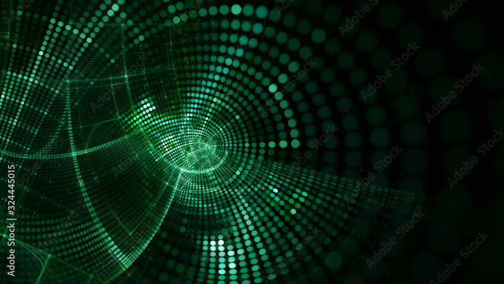 Aufkleber abstract green and black background element. fractal graphics 3d illustration. wide format compositi