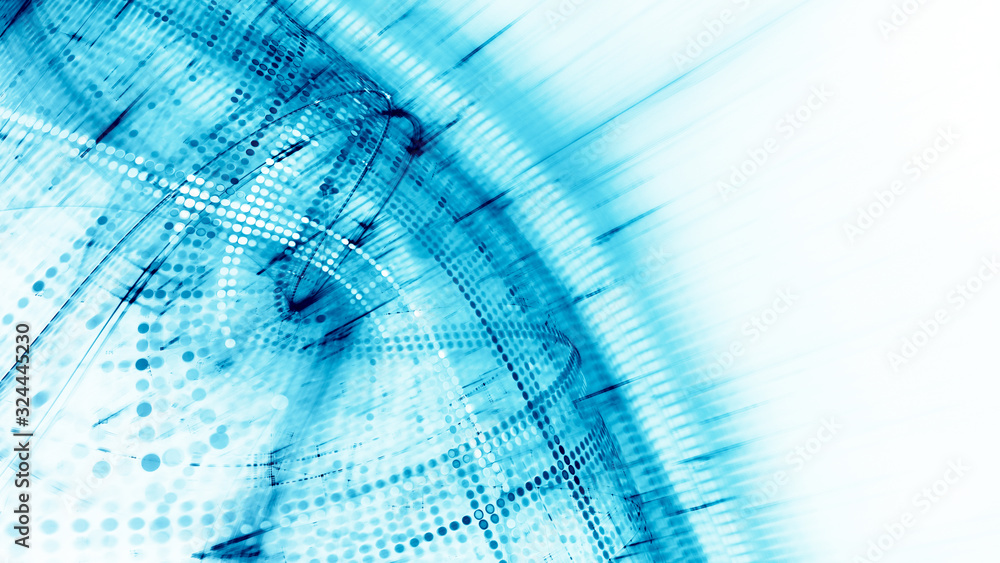 Poster abstract blue and white background element. fractal graphics 3d illustration. wide format compositio