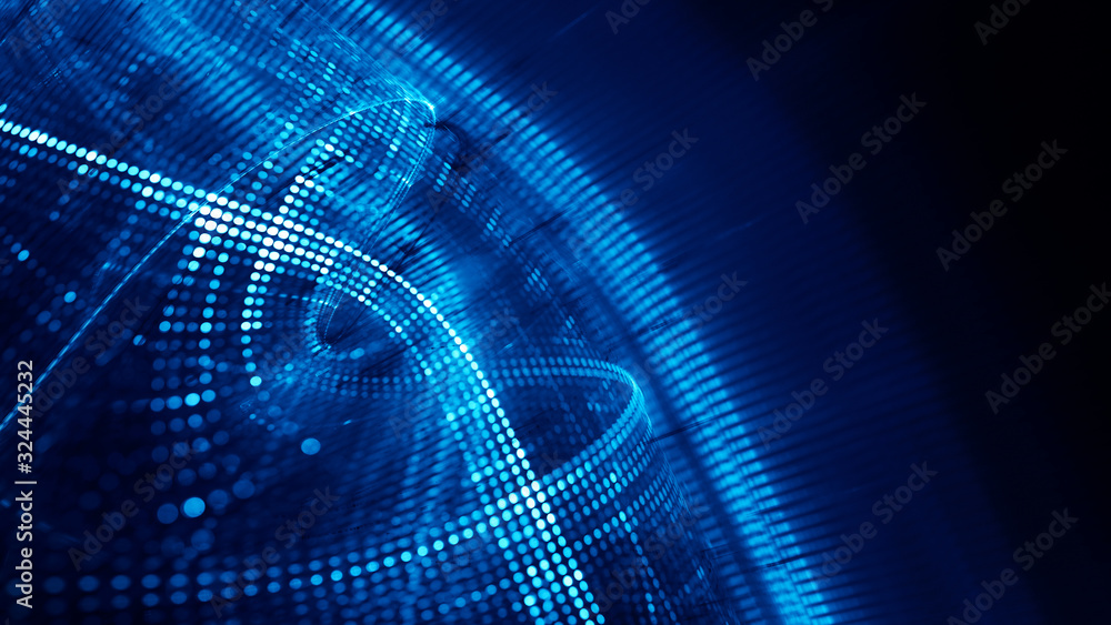 Aufkleber abstract blue and black background element. fractal graphics 3d illustration. wide format compositio