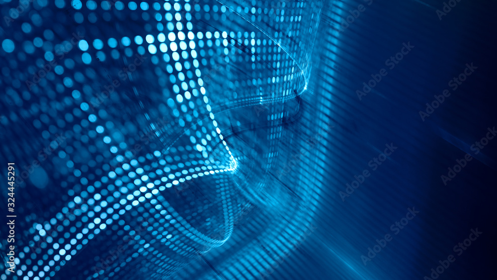 Aufkleber abstract blue and black background element. fractal graphics 3d illustration. wide format compositio
