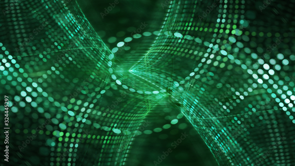 Aufkleber abstract green and black background element. fractal graphics 3d illustration. wide format compositi