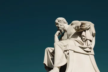 Fotobehang Standbeeld van de oude Griekse filosoof Socrates in Athene, Griekenland. © Theastock