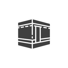 Holy Kaaba vector icon. filled flat sign for mobile concept and web design. Hajj Mabrour glyph icon. Ramadan Kareem symbol, logo illustration. Vector graphics