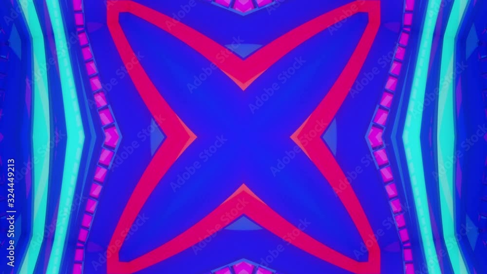 Aufkleber multicolored animated kaleidoscope pattern. 3d render