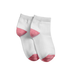 Cotton socks on white background