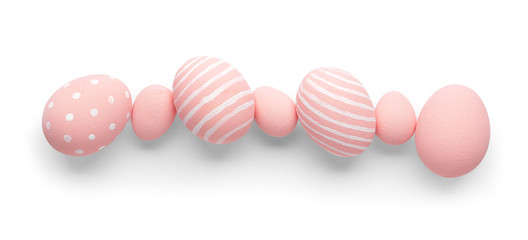 Beautiful Easter eggs on white background