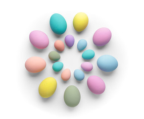 Beautiful Easter eggs on white background