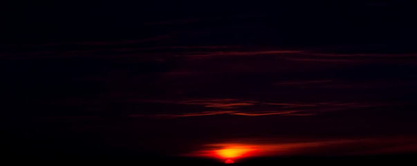 Sunrise in the city in winter