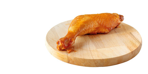 golden juicy chicken drumstick from the bbq grill