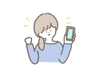 A woman holding a smartphone.