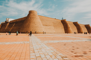 Fototapeta na wymiar medieval eastern fortress Ark, Bukhara and square