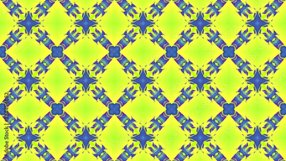 Poster multicolored animated kaleidoscope pattern. 3d render