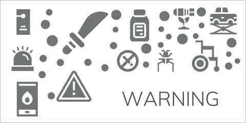 Modern Simple Set of warning Vector filled Icons