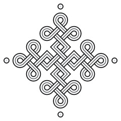 Viking Decorative Knot - Squares Ring Edges Dot Corners