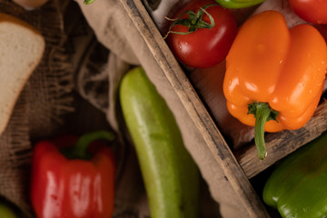 Zucchini and color bell peppers