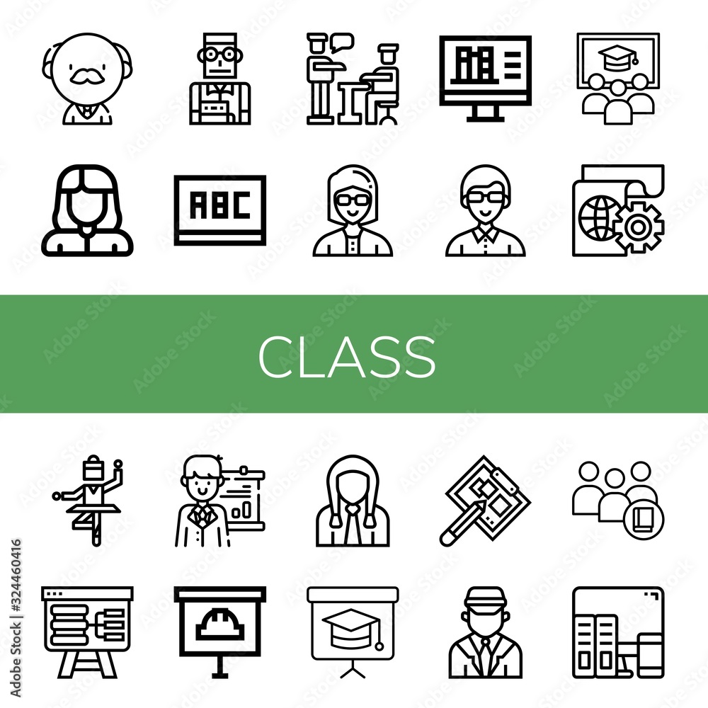Poster class simple icons set