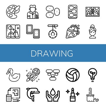 drawing simple icons set
