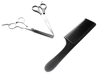 Scissors and combs for cutting hair