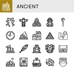 ancient simple icons set