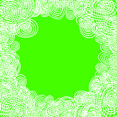 A frame of twisted spirals with an empty space in the middle for your text. Frame made of decorative speralies.