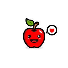 vector design of a fresh smile apple