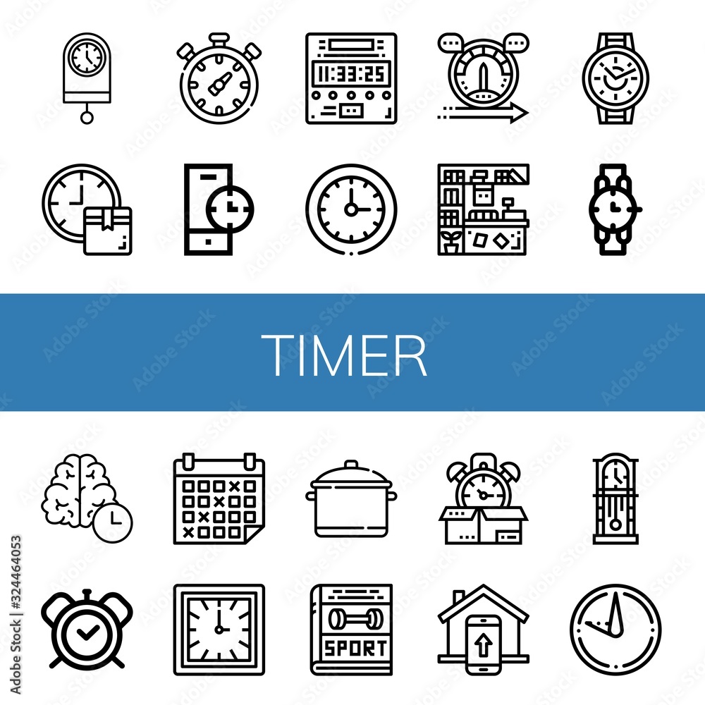 Poster set of timer icons