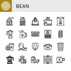 bean simple icons set