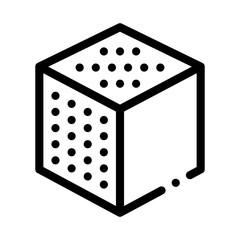 Refined Cube Icon Vector. Outline Refined Cube Sign. Isolated Contour Symbol Illustration