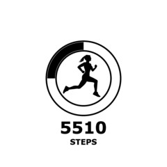 Run or fitness steps tracker app icon isolated on white background