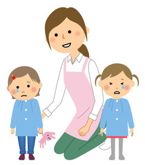 喧嘩　園児と先生