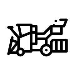 Harvester Machine Icon Vector. Outline Harvester Machine Sign. Isolated Contour Symbol Illustration