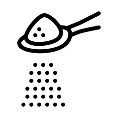 Spoon Of Sugar Icon Vector. Outline Spoon Of Sugar Sign. Isolated Contour Symbol Illustration