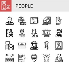 people simple icons set
