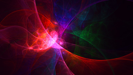  3D rendering abstract red fractal light background