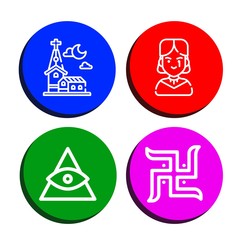 belief simple icons set
