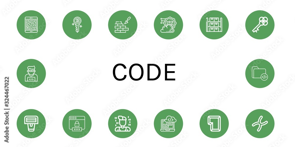 Poster code icon set